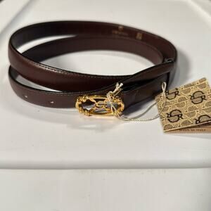 NWT Vintage Stefano Ricci Brown Colored Gold Colored Buckle Belt